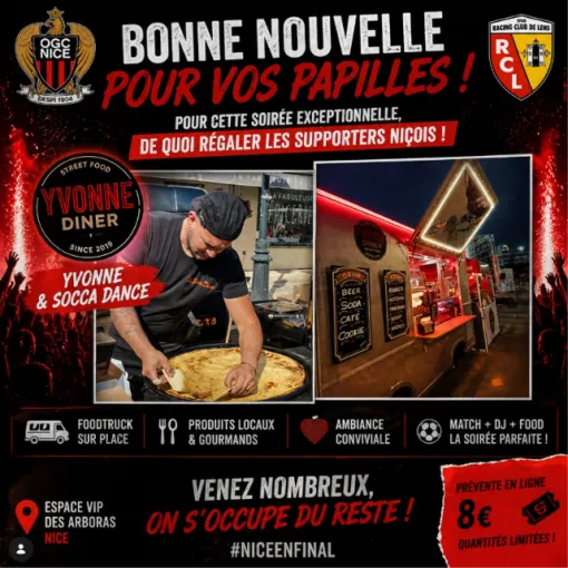 Foodtruck pour la finale de la Coupe de France à Nice, Cagnes-sur-Mer, La Socca Dance